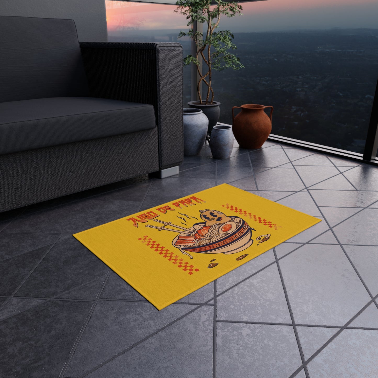 Samurai Spud Spa Outdoor Rug