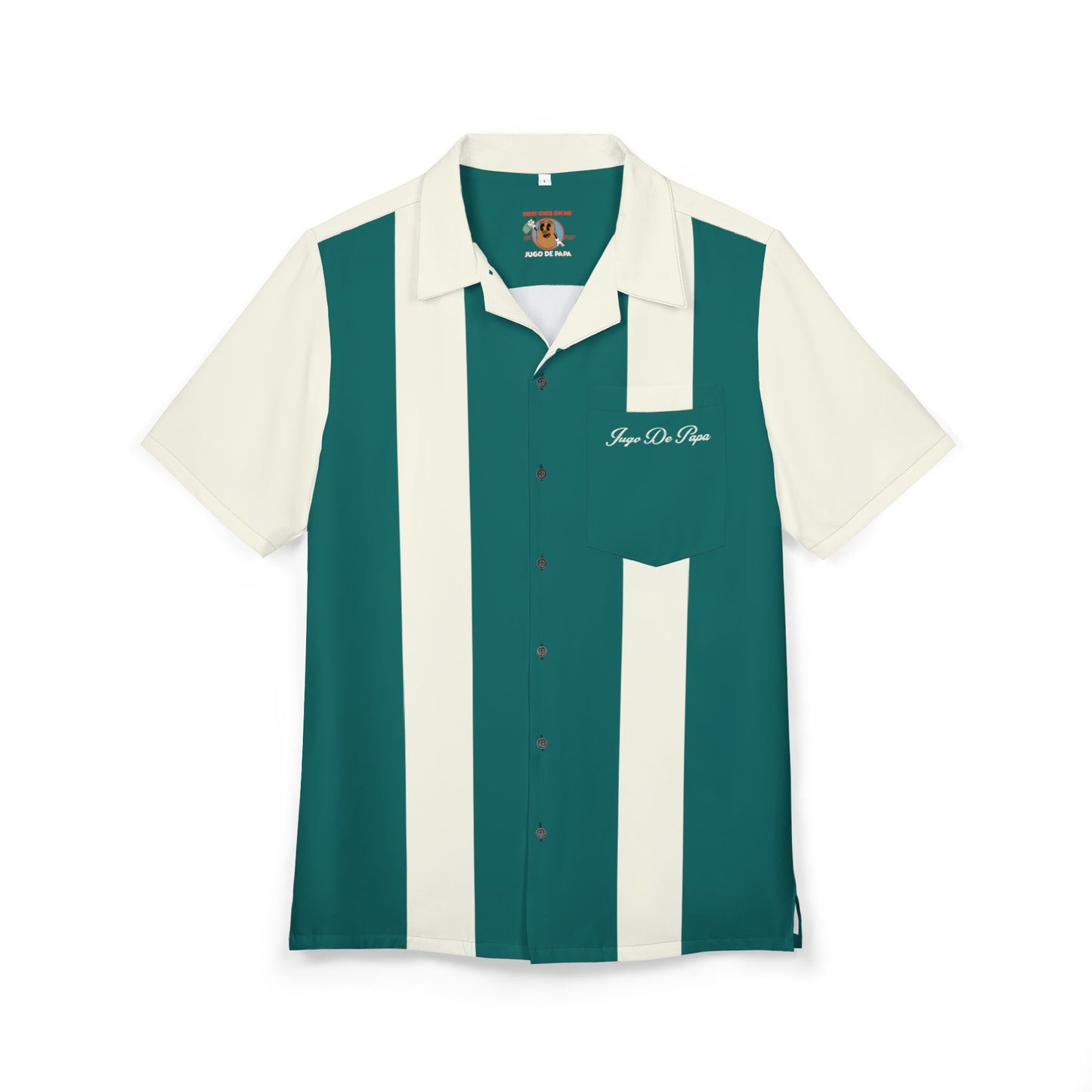 Three Knuckles Deep White Stripe Bowling Button Up