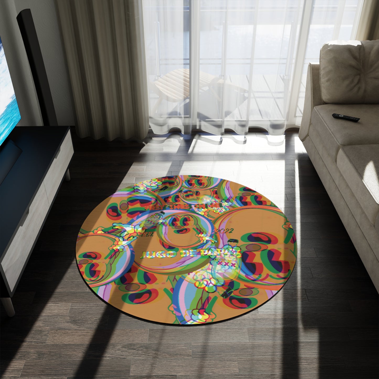 Trippy Spud Round Rug!